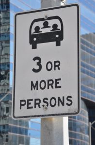 Three or more persons lane sign