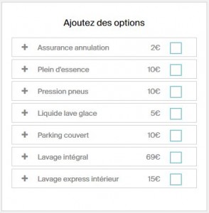 Options voiturier à la demande